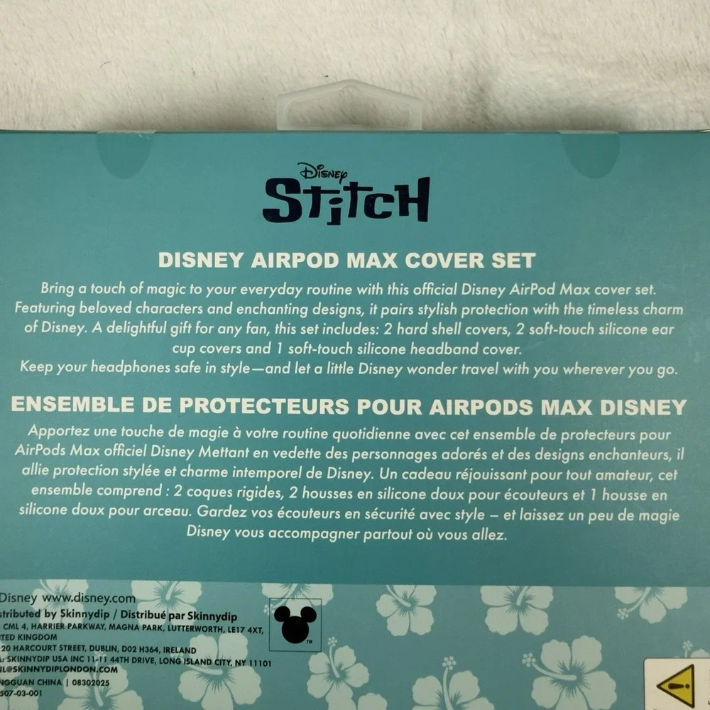 Disney Stitch AirPod‎ Max Cover Set Flowers Hearts Winky Face New In Box